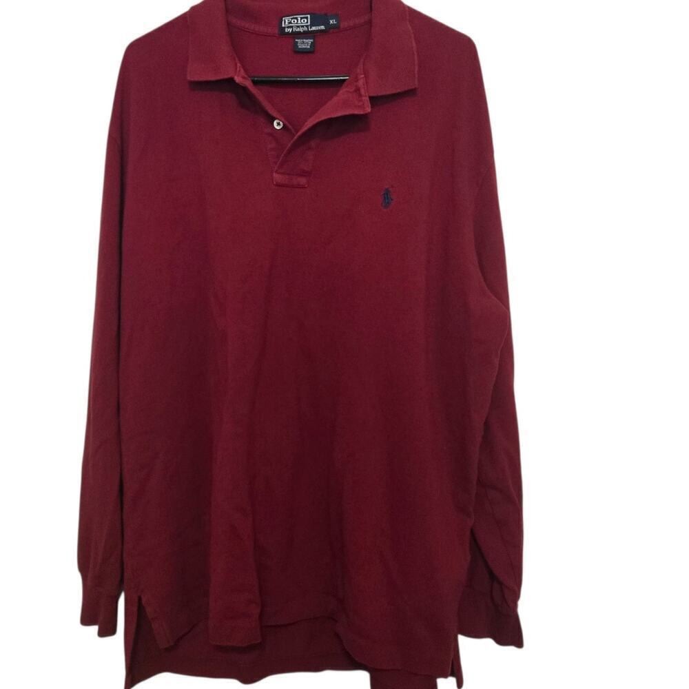 Polo Ralph Lauren Red Long Sleeve Men’s Polo Shirt XL Classic Fit Casual
